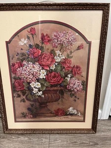 Barbara Mock Large 24"x30" Framed Print Of Mixed Flowers - Picture 1 of 2