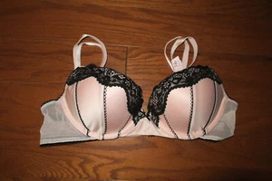 34B BRA ❤️ TEASE VICTORIA'S SECRET ❤️ SUPER PUSH UP ❤️ BALCONETTE Satin Lace - Picture 1 of 6