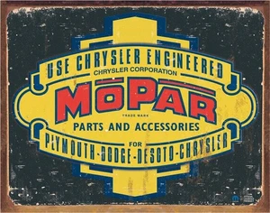 Mopar Logo 37 thru 47 Dodge Tin Sign wall decor 12.5" x 16" Made in USA - Picture 1 of 4