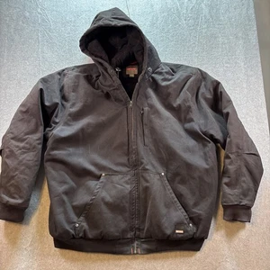 Craftsman Jacke Herren 2XL groß schwarz gefüttert Kapuze Canvas Arbeitskleidung kastige Passform Mantel - Bild 1 von 10
