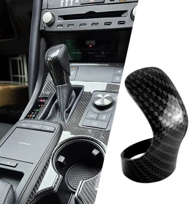 For 2014-2021 Lexus IS250/350/200T Black Carbon Fiber ABS Shift Knob Trim Cover - Image 1 of 4