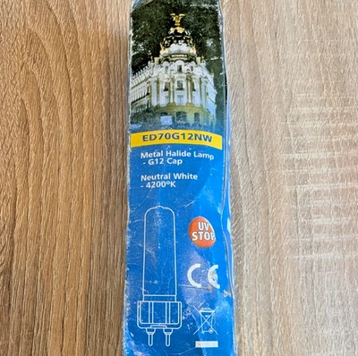 EDISON ED70G12NW METAL HALIDE LAMP 70W G12 CAP 4200K COOL WHITE  FUSION  NEW - Image 1 of 4