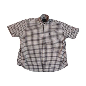 Camisa de manga corta Abercrombie & Fitch para hombre XL azul beige a cuadros con botones - Imagen 1 de 8