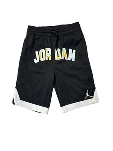 Jordan Youth Boy’s Jumpman Black White Air Mesh Graphic Basketball Shorts M - Picture 1 of 9