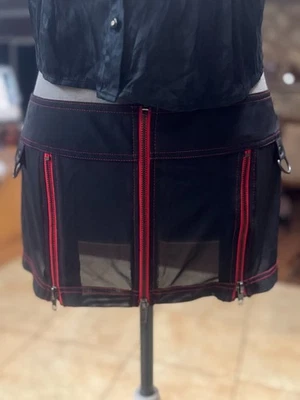 Minifalda Rara Lip Service VICE Roja Cremallera Malla Gótica Punk De Colección Foto 1 de 4
