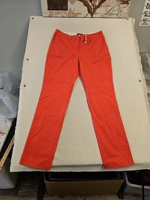Pantalones chinos Lands’ End pierna recta tiro medio algodón coral talla 10 nuevos Foto 1 de 4