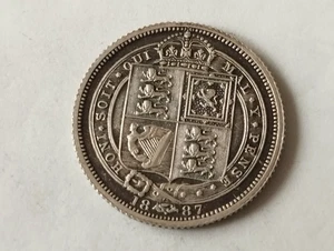 SILVER 6 SIXPENCE 1887 Victoria 2nd portrait; 2nd reverse HIGH GRADE !!!!! - Picture 1 of 2
