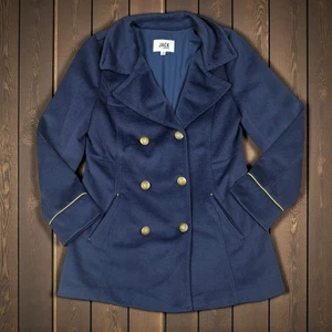 Chaqueta Peacoat Mujer’s M Azul Marino Doble Pecho Dorado Botón Abrigo Náutico - Imagen 1 de 8