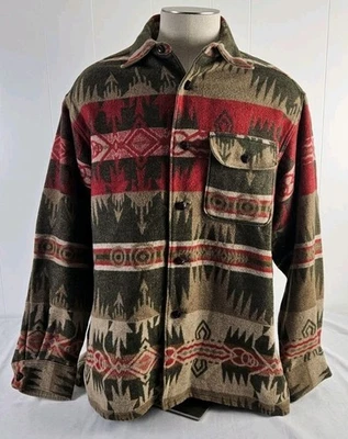 Banana Republic Men Size Large Brown Wool Southwestern Cabinwear Vintage Jacket - Image 1 of 4