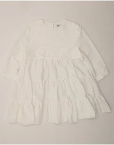 ZARA Womens 3/4 Sleeve A-Line Dress UK 16 Large White Polyester BL13 - Picture 1 of 3