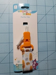 Angel Mine Brand: Orange & White Pacifier Clip With Trees - New & Free Shipping - Picture 1 of 10