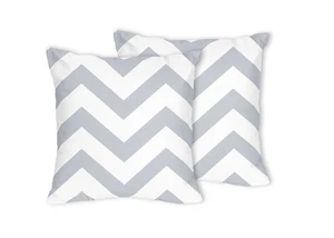 2 x Red Rainbow Chevron Cushion Cover White and Grey 45 cm indoor outdoor - Picture 1 of 2