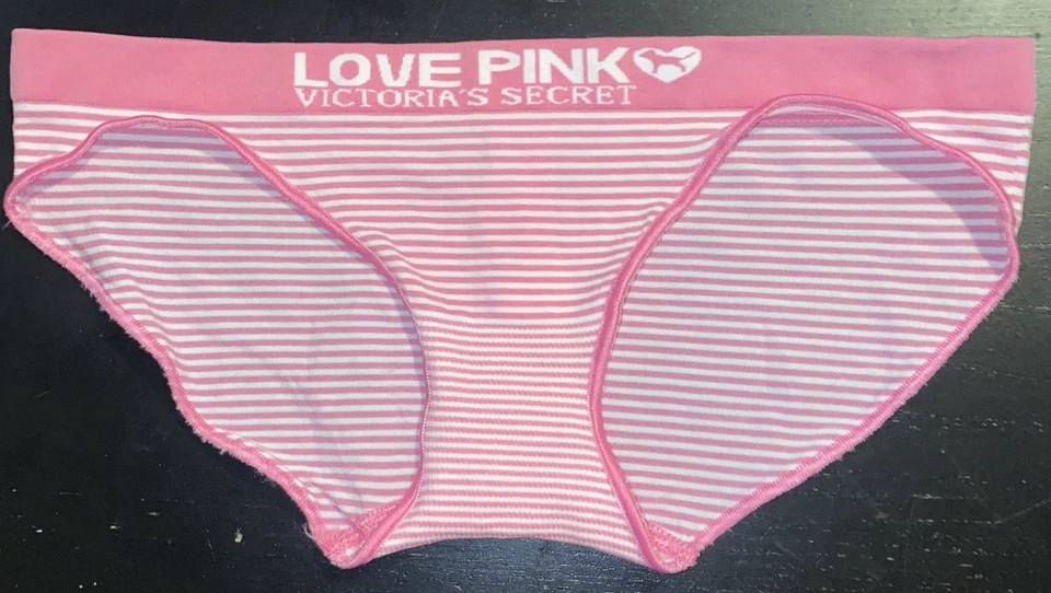 VINTAGE 2005 VICTORIA'S SECRET PINK YOGA Bikini PANTY Striped XS NEW - Image 1 of 4