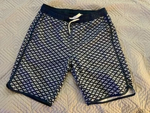 Fair Harbor Boys Lined Swim Trunks Size Medium Blue Geometric Pattern - Picture 1 of 3
