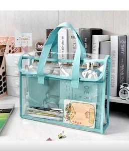 Organizador de documentos bolsa de archivo de PVC transparente de gran capacidad para oficina viaje escolar - Imagen 1 de 8