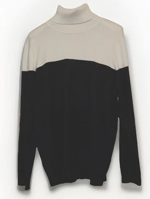 Suéter de cuello alto para mujer Calvin Klein talla XL blanco negro manga larga Foto 1 de 4