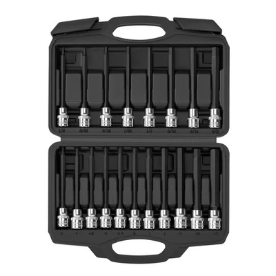 19-Piece 3/8 Inch Drive Extra Long Allen Hex Bit Socket Set, Standard SAE (1/... - Image 1 of 4