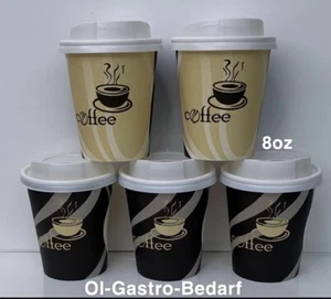 200 Coffee TO GO Becher + Deckel 200 ml Kaffeebecher Pappbecher CoffeebecherTOP - Bild 1 von 3