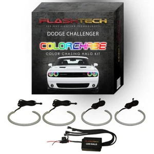 Kit de halo LED de montaje en superficie Dynamic Chasing para faros Dodge Challenger 15-23 - Imagen 1 de 12