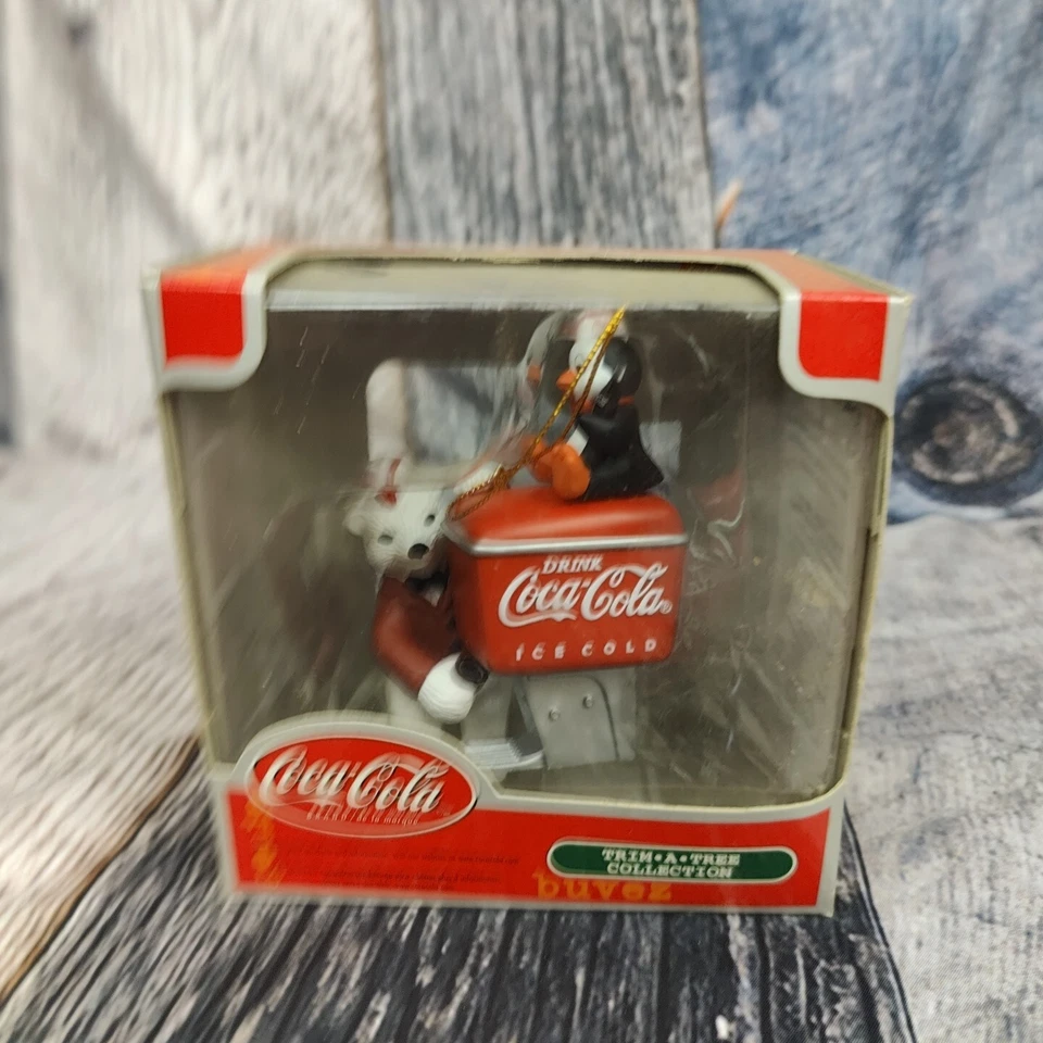 Coca-Cola Trim-A-Tree Collection Sledding Bear Soda Bottle Ornament