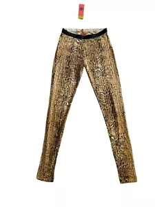 TORY BURCH SILK Casey Legging Khaki Snake Women’s Size Small NWT - Picture 1 of 9
