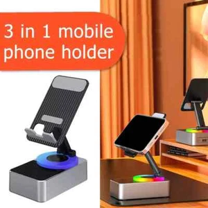 3 in 1 Bluetooth Audio Power Bank Bracket Phone Holder WiFi Speaker Mount Tablet - Photo 1 sur 9