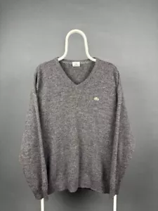 Lacoste Knit Sweater Wool Gray V-Neck Size 8 Sweater - Picture 1 of 7
