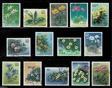 Japan 1984-1986 Alpine Flowers Series Complete Used Set of 14 Sc# 1570-1583