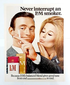 L&M Zigaretten Werbung Vintage 1968 Paar keine Gesundheitswarnung Werbung - Bild 1 von 1