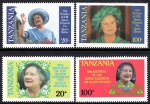Tanzania 1985 MNH 2vx2, 85th Birthday, Queen Elizabeth, Royal People - Picture 1 of 1