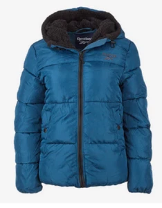 Reebok Women's Sherpa Hood Puffer Jacket - Small - Peacock - Picture 1 of 7