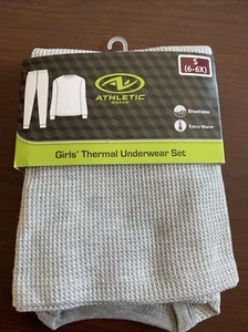 Athletic Girls 2pc Thermal Underwear Top & Pants Set Gray Size S (6-6X) NWT - Picture 1 of 4