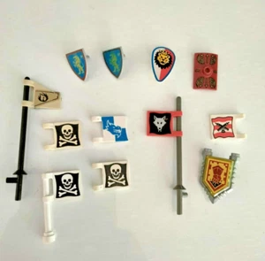 LEGO Castle Wolfpack Castle Pirate Flags Shields Lot - Picture 1 of 3