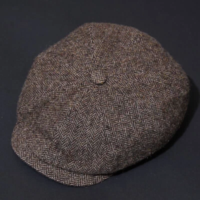 STETSON Hat Bakerboy Flat Cap LARGE Mens Newsboy Herringbone Tweed Celebrity 59 - Image 1 of 4