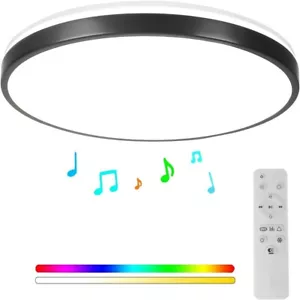 Horevo 24W Bluetooth Ceiling Light with Speaker 12inch, Music LED Ceiling Light - Picture 1 of 12