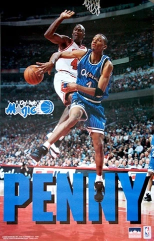 1995 Penny Hardaway vs Michael Jordan Orlando Magic Original Starline Poster Cover