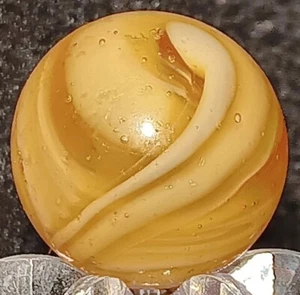 Antique- M.F. Christensen- Nine & Tail Marble. HTF Fold Pontil Transitional Slag - Picture 1 of 16