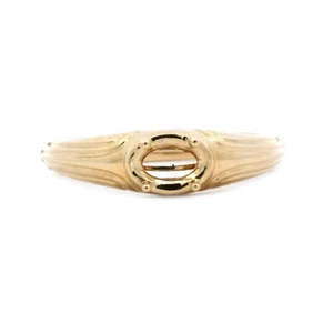 East West Oval Shape 6x4mm Men's Ring Semi Mount In 14k Yellow Gold (52104) - Picture 1 of 4