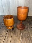 antique treen wooden goblets