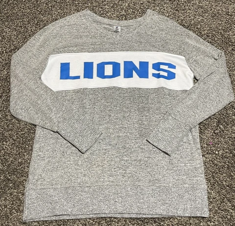 Detroit Lions NFL Team Apparel Men's Crewneck Sweater Rayon Large Cover
