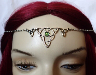 Ирландская бижутерия серебряный головной убор кельтская троица средневековый ренессанс круг корона - Изображение 1 из 2