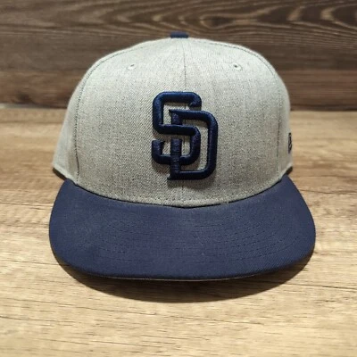 Chapéu ajustável San Diego Padres 59fifty 7 1/2 cinza e azul - Imagem 1 de 4