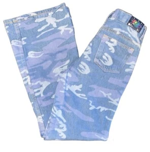 Jolt Girls Blue Camo Jeans Bootcut Flared Legs -Size 14 -Y2K - EUC - Picture 1 of 4