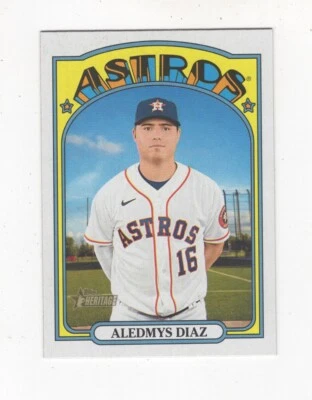 2021 TOPPS HERITAGE HIGH NUMBER - ALEDMYS DIAZ HOUSTON ASTROS #553 - Image 1 of 4