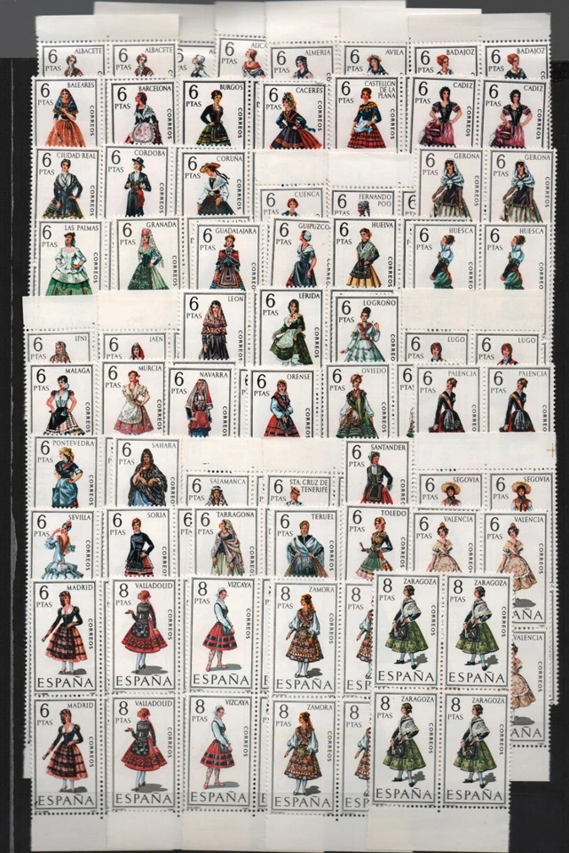 Spain: 1966; Scott 1392-1444, block of 4, value 53 customes, large set, EBES094 - Image 1 of 1