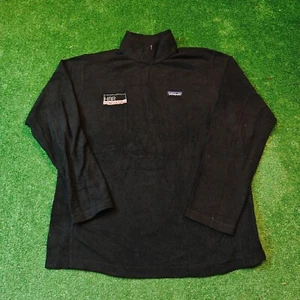 Patagonia maglione uomo medio nero 1/4 zip pullover casual outdoor sherpa - Foto 1 di 12