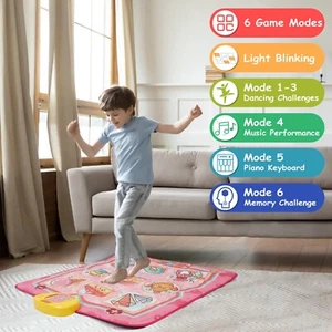 Dance Fitness Mat Toys Baby Boys Girls Musical Electronic Play Mat Pad 6 Modes - Picture 1 of 14