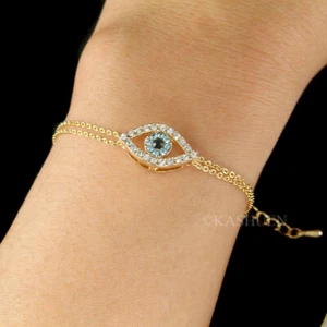Baby Blue Evil Eye made with Swarovski Crystal Amulet Nazar Religious Bracelet - Picture 1 of 1