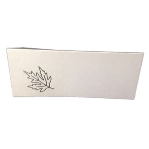 50 Silver Leaf Tent Style White place cards 4.25" x 1.75 folded - Picture 1 of 1