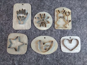 Vintage Metall Stanzset Stempel Basteln Lot kleines Herz Stern Blume für Leder?  - Bild 1 von 4